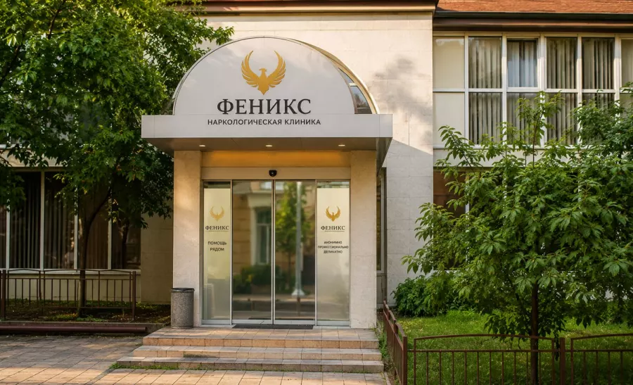 Вход в наркологическую клинику «Феникс» в Прокопьевске